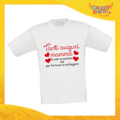 Maglietta Bambino Bambina "Tanti Auguri" Idea Regalo T-shirt Festa della Mamma Gadget Eventi