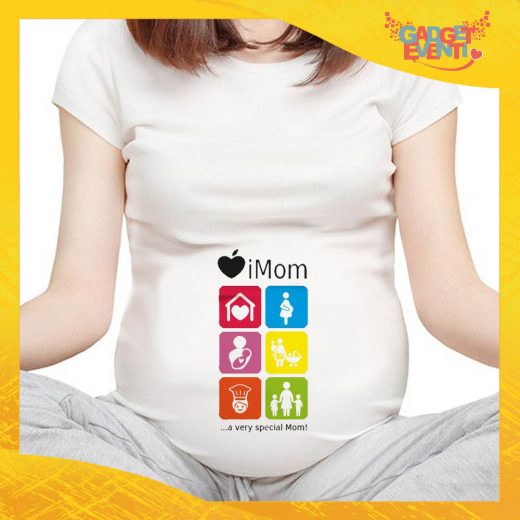 T-shirt Premaman "iMom" idea regalo festa della mamma gadget eventi