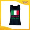 Canotta Donna Nera "Proud to Be Italian" Top Maglietta per l'estate Smanicato Gadget Eventi