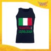 Canotta Uomo Nera "Proud to Be Italian" Maglietta per l'estate Smanicato Gadget Eventi