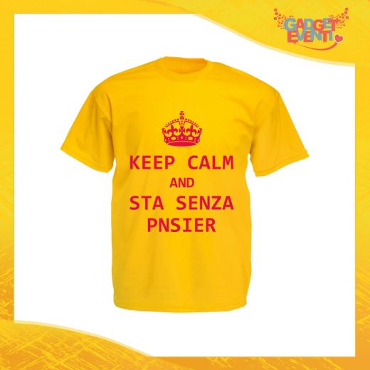 T-Shirt Uomo Giallo Sunflower "Keep Calm Senza Pnsier" Maglia Maglietta per l'estate Grafiche Divertenti Gadget Eventi