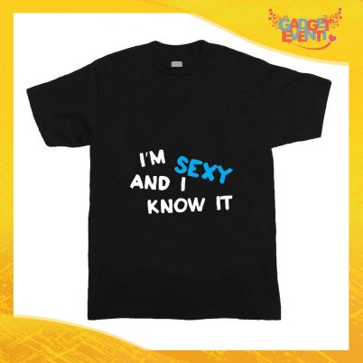 T-Shirt nera bimbo maschietto "I'm Sexy" Idea Regalo Gadget Eventi