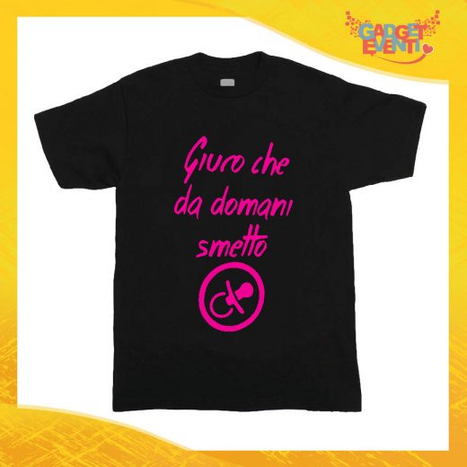 T-Shirt nera bimba femminuccia "Da Domani Smetto" Idea Regalo Gadget Eventi