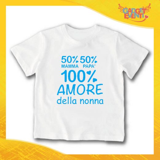 T-Shirt bianca bimbo maschietto "Amore Della Nonna" Idea Regalo Gadget Eventi