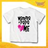 T-Shirt bianca bimba femminuccia "Mamma e Papà Me" Idea Regalo Gadget Eventi