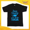 T-Shirt nera bimbo maschietto "Amore Zia Lucia" Idea Regalo Gadget Eventi