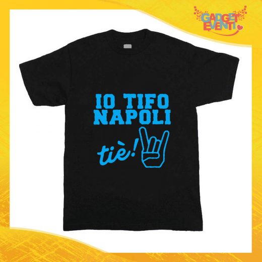 T-Shirt nera bimbo maschietto "Io Tifo Napoli" Idea Regalo Gadget Eventi
