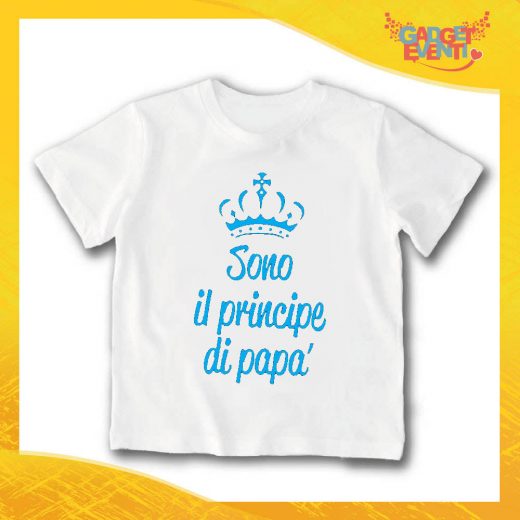 T-Shirt bianca bimbo maschietto "Principe/Principessa di Papà" Idea Regalo Gadget Eventi
