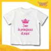 T-Shirt bianca bimba femminuccia "Principe/Principessa di Papà" Idea Regalo Gadget Eventi