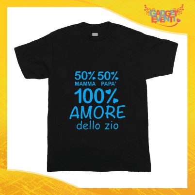 T-Shirt nera bimbo maschietto "Amore dello Zio" Idea Regalo Gadget Eventi