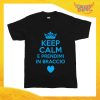 T-Shirt nera bimbo maschietto "Prendimi in Braccio" Idea Regalo Gadget Eventi