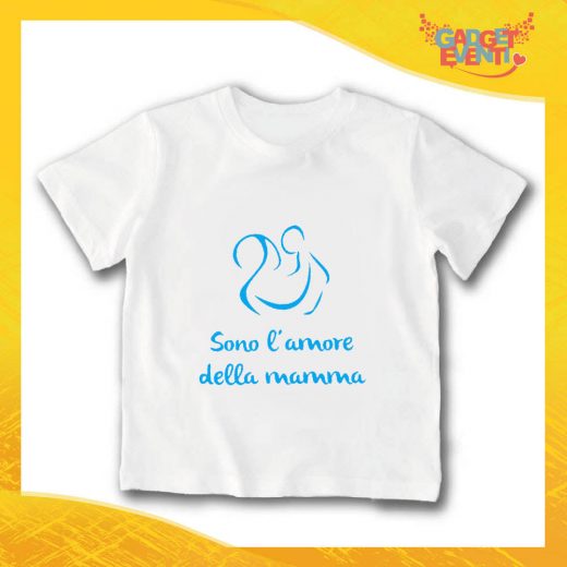 T-Shirt bianca bimbo maschietto "Sono l'Amore della Mamma" Idea Regalo Gadget Eventi