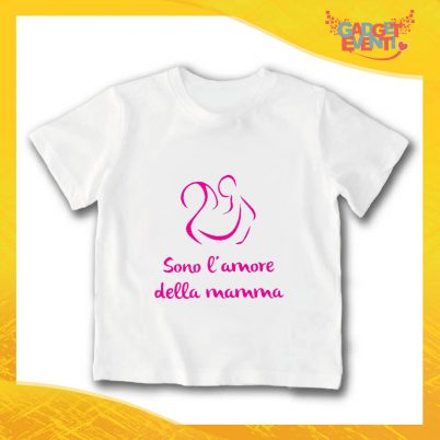 T-Shirt bianca bimba femminuccia "Sono l'Amore della Mamma" Idea Regalo Gadget Eventi