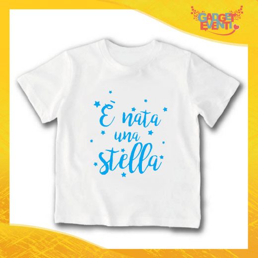 T-Shirt bianca bimbo maschietto "È Nata una Stella" Idea Regalo Gadget Eventi