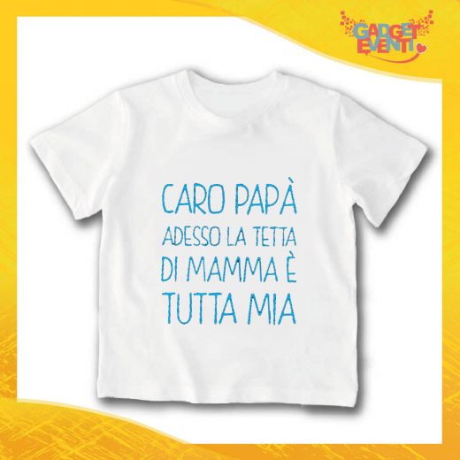 T-Shirt bianca bimbo maschietto "Mamma è Tutta Mia" Idea Regalo Gadget Eventi