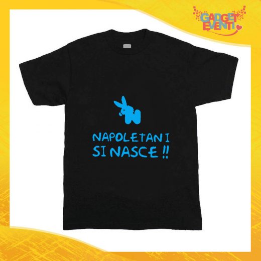 T-Shirt nera bimbo maschietto "Napoletani si Nasce" Idea Regalo Gadget Eventi