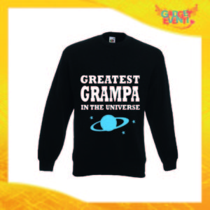 Felpa Uomo Nera "Greatest Grampa in the Universe" Idea Regalo Nonno Maglione Festa dei Nonni Gadget Eventi