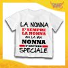 Maglietta Bianca Bimbo "Nonna è Speciale" Idea Regalo T-Shirt Festa dei Nonni Gadget Eventi