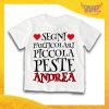Maglietta Bianca Bimbo "Piccola Peste con Nome Personalizzato" Idea Regalo T-Shirt Gadget Eventi