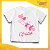 Maglietta Bianca Femminuccia Bimba "Ciucciotto con Nome Personalizzato" Idea Regalo T-Shirt Gadget Eventi