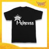 Maglietta Nera Femminuccia Bimba "Princess Classic Corona" Idea Regalo T-Shirt Gadget Eventi