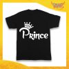 Maglietta Nera Maschietto Bimbo "Prince Classic Corona" Idea Regalo T-Shirt Gadget Eventi