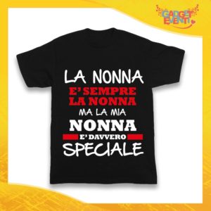 Maglietta Nera Bimbo "Nonna è Speciale" Idea Regalo T-Shirt Festa dei Nonni Gadget Eventi