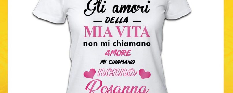 TSHIRT DONNA NONNI MI/CI CHIAMANO NONNA/I BIANCA ROSA