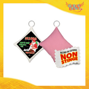 Mini Cuscino Natalizio Personalizzato Retro Rosa Grafica Nera "Cosa Volevi per Natale" Mini Federa Natalizia Idea Regalo Gadget Eventi