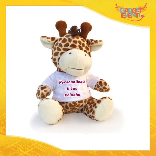 Peluche Giraffa Personalizzato con testi foto e immagini morbido pupazzo pupazzetto Idea Regalo Originale Gadget Eventi