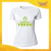 T-Shirt Donna Bianca Partly Vegan" Maglia per l'estate Idea Regalo Maglietta Femminile Gadget Eventi