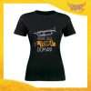 T-Shirt Donna Nera "Anche oggi si tromba domani" Maglia Maglietta Idea Regalo Divertente Gadget Eventi