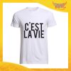 T-Shirt Uomo Bianca "C'est la Vie" Maglia Maglietta Maschile Idea Regalo Divertente per un Ragazzo Gadget Eventi
