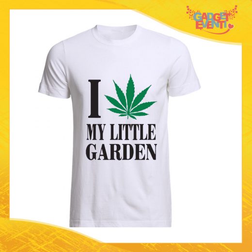 T-Shirt Uomo Bianca "I Love my Little Garden" Maglia Maglietta Maschile Idea Regalo Divertente per un Ragazzo Gadget Eventi