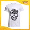 T-Shirt Uomo Bianca "Skull Decoration" Maglia Maglietta Maschile Idea Regalo Divertente per un Ragazzo Gadget Eventi