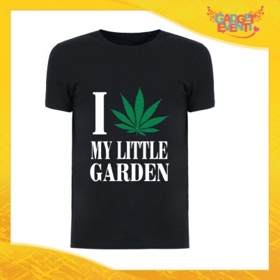 T-Shirt Uomo Nera "I Love my Little Garden" Maglia Maglietta Maschile Idea Regalo Divertente per un Ragazzo Gadget Eventi