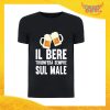 T-Shirt Uomo Nera "Il Bere trionferà sul Male" Maglia Maglietta Maschile Idea Regalo Divertente per un Ragazzo Gadget Eventi