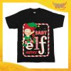 Maglietta Nera Bimba Femminuccia "Elf Family" Idea Regalo T-Shirt Baby Gadget Eventi