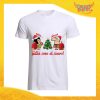 T-Shirt Uomo Natalizia Bianca "Palle al Sicuro" Maglietta per l'inverno Maglia Natalizia Idea Regalo Gadget Eventi