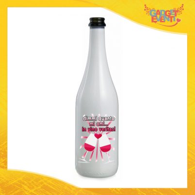 Bottiglia da Vino Love 75 ml Personalizzata per San Valentino "Quanto Mi Ami" Idea Regalo per Innamorati Gadget Eventi