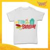 T-Shirt Bimbo per Compleanni Bianca "Time For Birthday" Maglietta per Bambini Idea Regalo per Feste di Compleanno Gadget Eventi