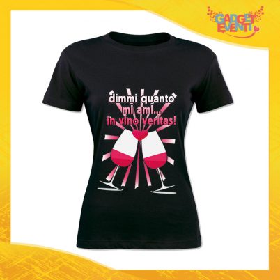 T-Shirt Donna Love Nera "Pesciolina Mia" Maglietta Idea Regalo Maglia per Innamorati Gadget Eventi