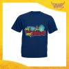 T-Shirt Uomo Compleanni Blu "Time For Birthday" Maglietta Idea Regalo Maglia per Feste di Compleanno Gadget Eventi