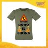 T-Shirt Uomo Verde "Uomo in Cucina" Maglietta Idea Regalo Maglia per Cuochi Gadget Eventi