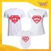 Tris di T-Shirt Bianche con Body "Super Famiglia" Magliette per Tutta la Famiglia Completo di Maglie Padre Madre Figli Idea Regalo Gadget Eventi