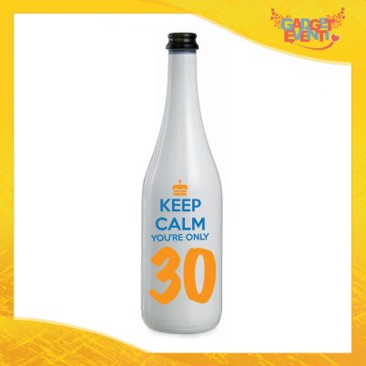 Bottiglia da Vino Personalizzata "Keep Calm Thirty" Bottiglie per Compleanni Idea Regalo Originale per Feste di Compleanno Gadget Eventi