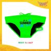 Costume da Uomo Verde Fluo "It's Summer Time" Slip Maschile Articolo Estivo per il Mare Gadget Eventi
