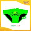 Costume da Uomo Verde Fluo "Love Summer" Slip Maschile Articolo Estivo per il Mare Gadget Eventi