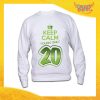 Felpa Bianca "Keep Calm Twenty" Grafica Verde Maglia Birthday per Feste di Compleanno Idea Regalo per Compleanni Gadget Eventi