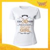 T-Shirt Donna Bianca "Vintage Girl" Maglietta Femminile Birthday per Feste di Compleanno Idea Regalo per Compleanni Gadget Eventi